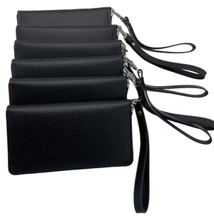 Ladies Italian Pebble Clutch - Black