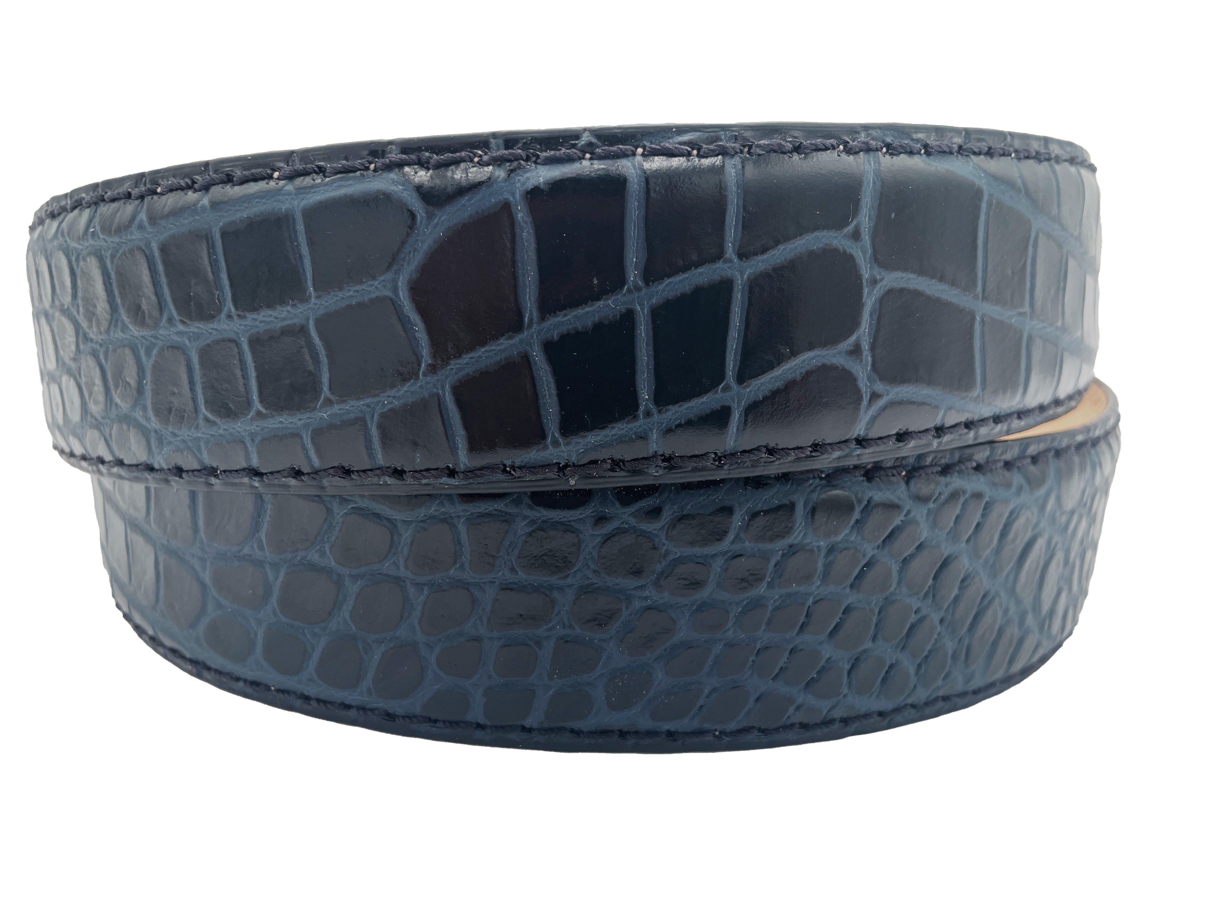 Two-Toned Mock Croc Belt - Ocean Black - 40mm