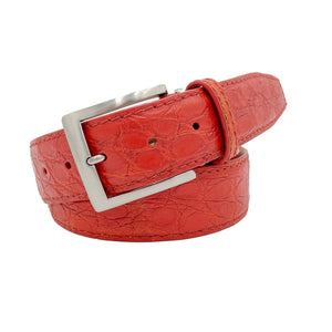 Genuine Matte Crocodile Belt - Orange