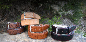 Gold ostrich belt - Luxury custom-made belts