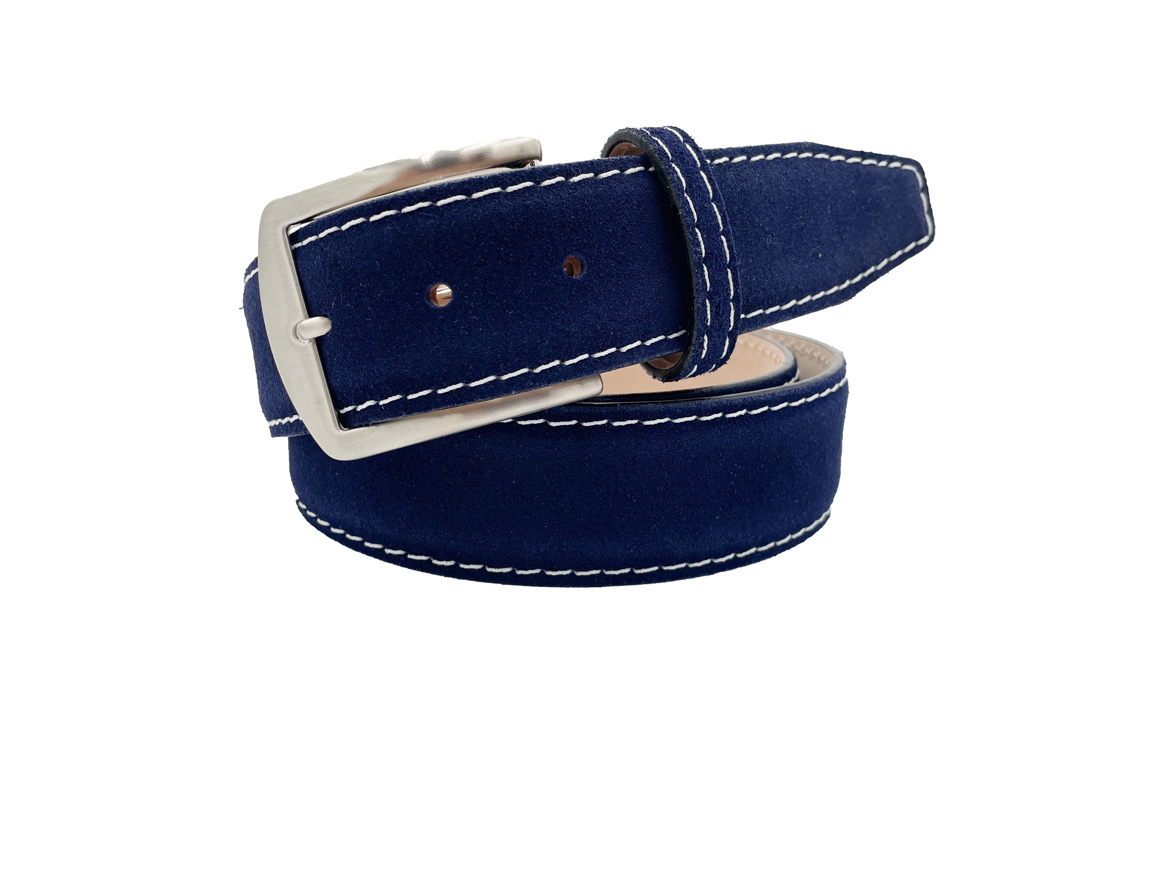 Classic Suede Belt - Navy