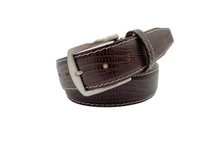 Faux Lizard Belt - Brown