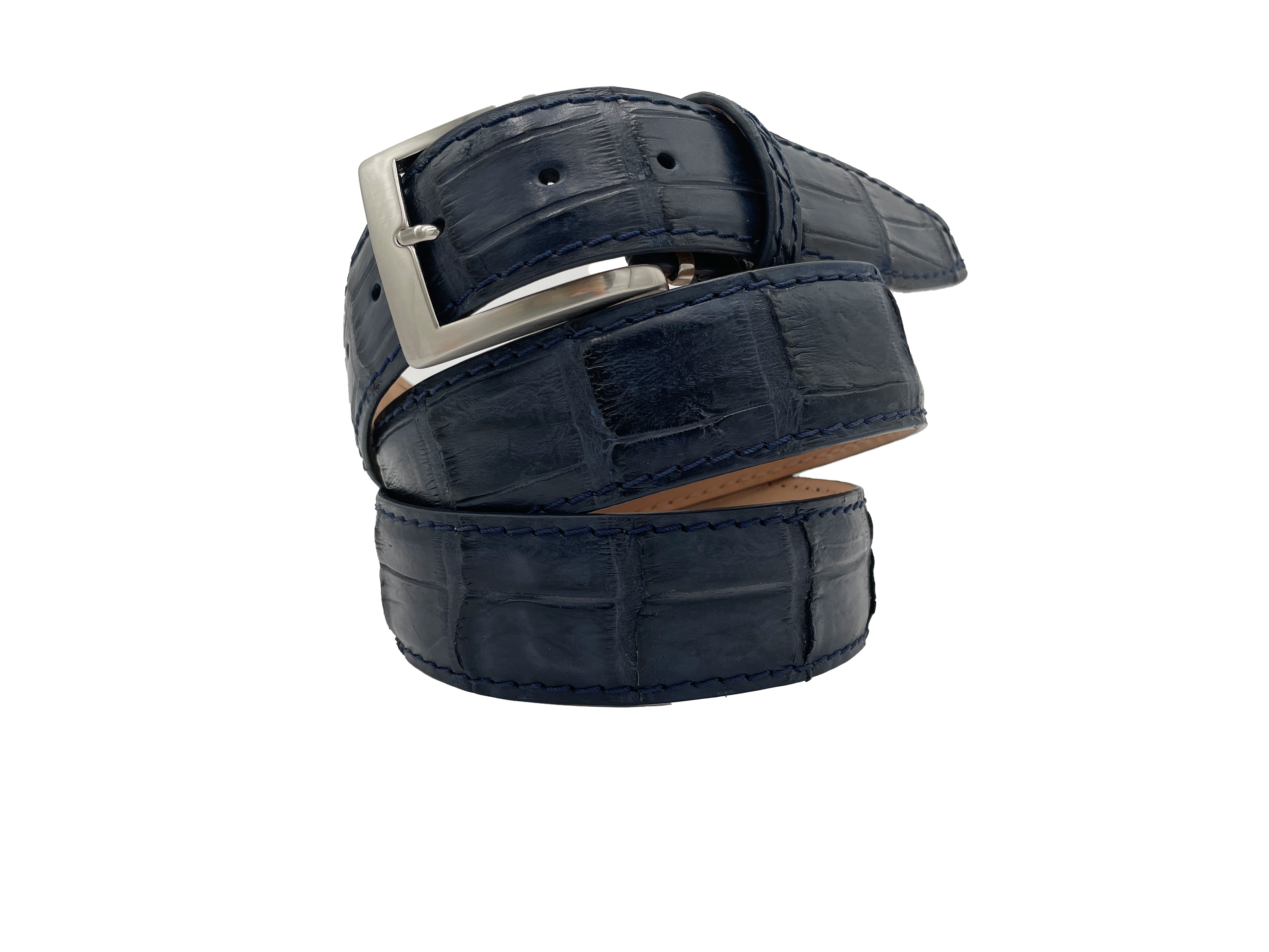 Genuine American Matte Alligator - Navy - 40mm