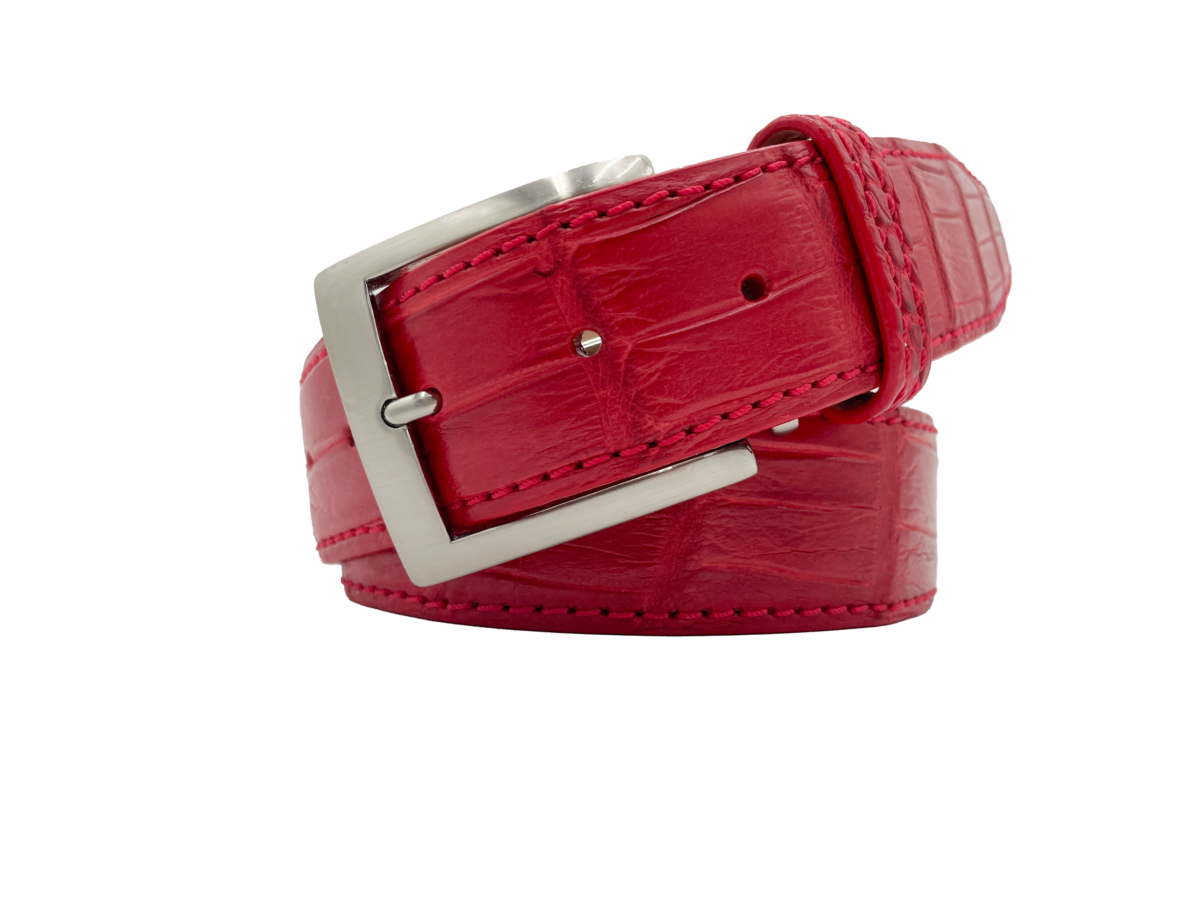 Genuine American Matte Alligator - Red - 40mm