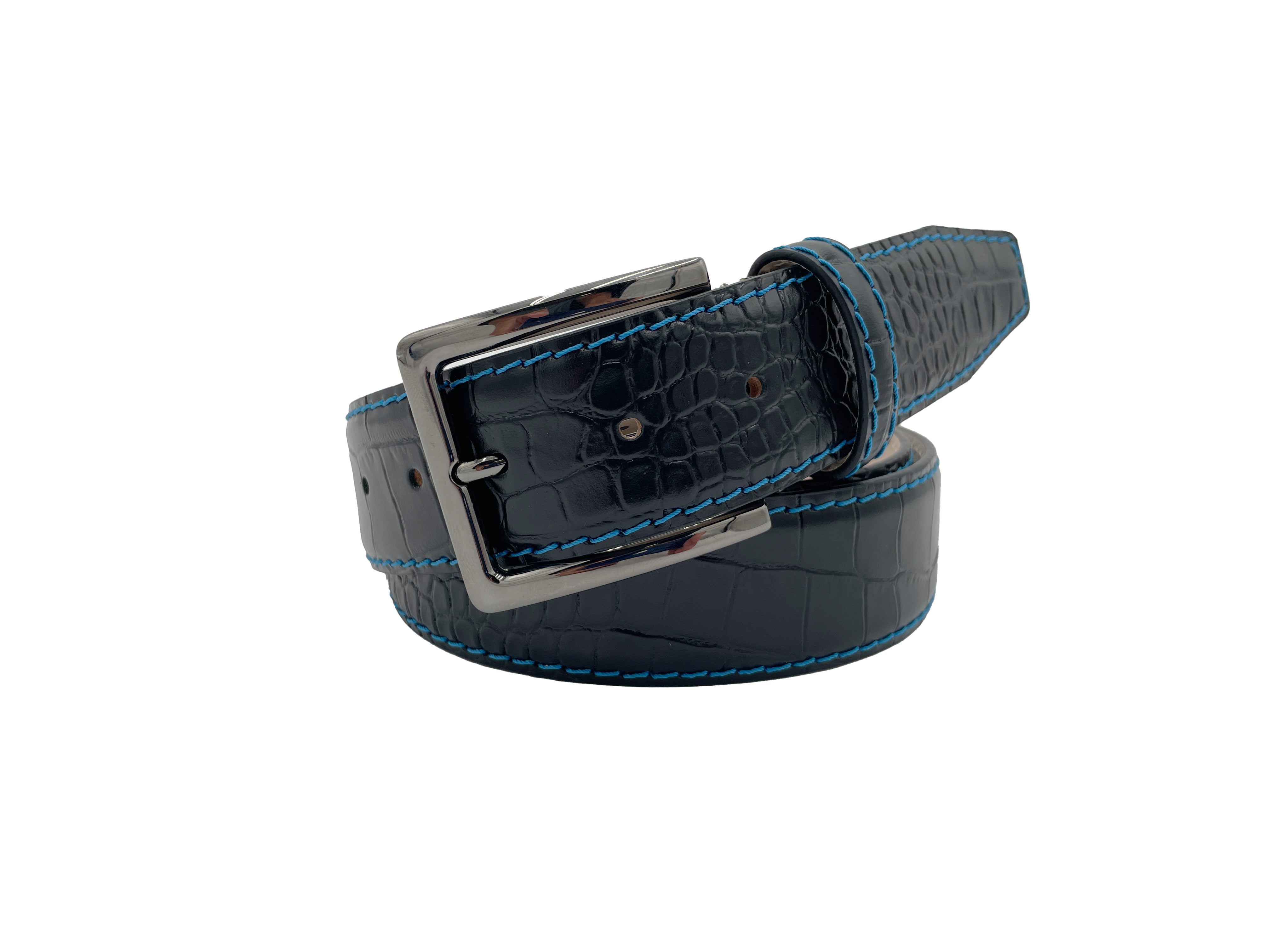 Mock Crocodile Belt - Black