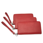 Ladies Italian Pebble Clutch - Red