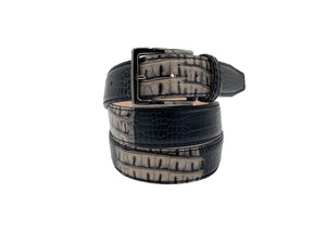 Two-Toned Mock Croc Belt - Ecru - 40mm