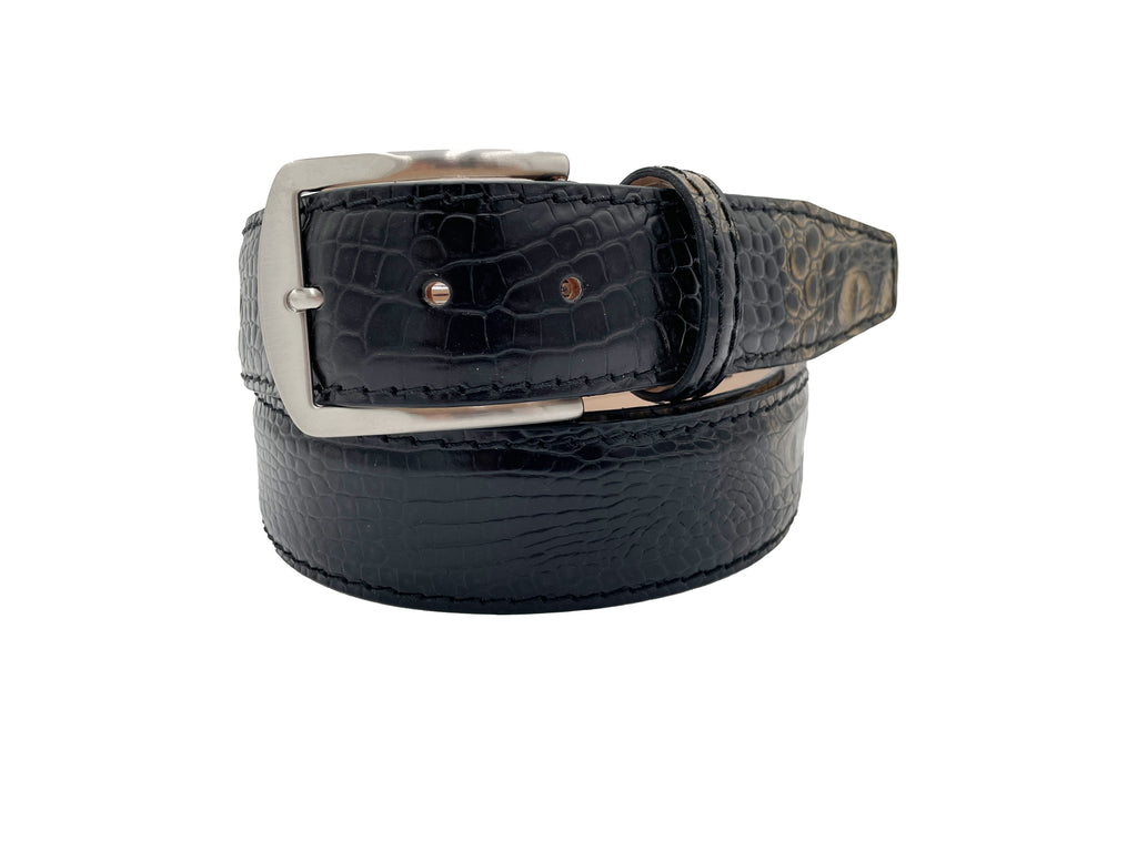 Two-Toned Mock Croc Belt - Olive - 40mm