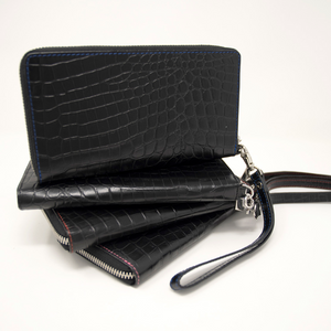 Ladies Mock Crocodile Clutch - Black